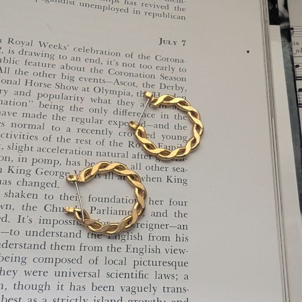 Elegant Goldtone Hoop Earrings - Picture 7 of 9